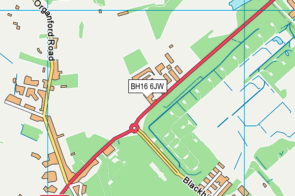 BH16 6JW map - OS VectorMap District (Ordnance Survey)