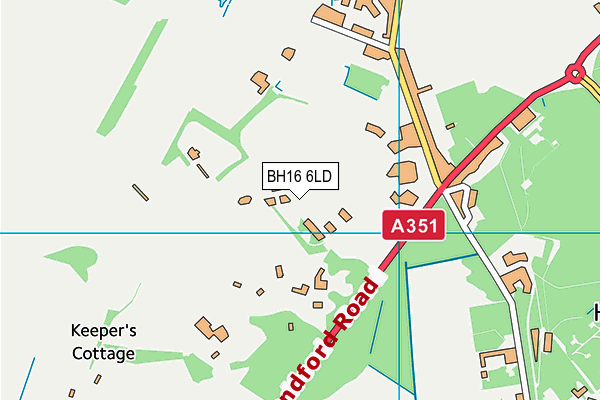 BH16 6LD map - OS VectorMap District (Ordnance Survey)