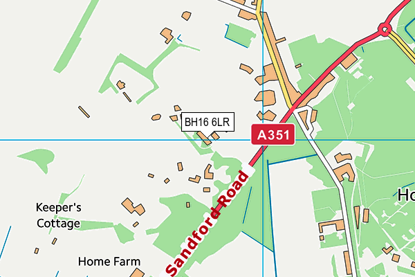 BH16 6LR map - OS VectorMap District (Ordnance Survey)