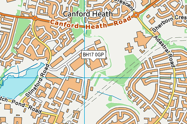 BH17 0GP map - OS VectorMap District (Ordnance Survey)