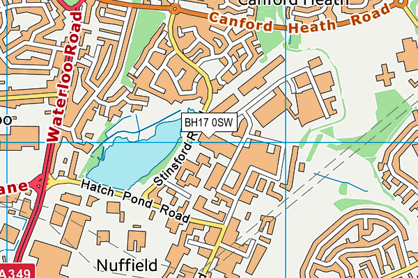 BH17 0SW map - OS VectorMap District (Ordnance Survey)
