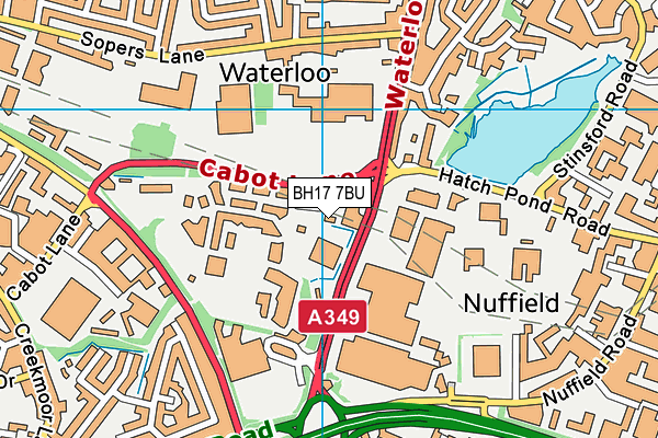 BH17 7BU map - OS VectorMap District (Ordnance Survey)