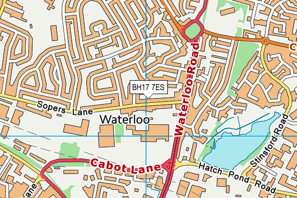 BH17 7ES map - OS VectorMap District (Ordnance Survey)