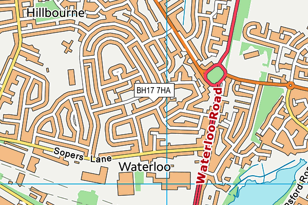 BH17 7HA map - OS VectorMap District (Ordnance Survey)