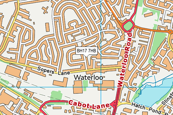 BH17 7HB map - OS VectorMap District (Ordnance Survey)