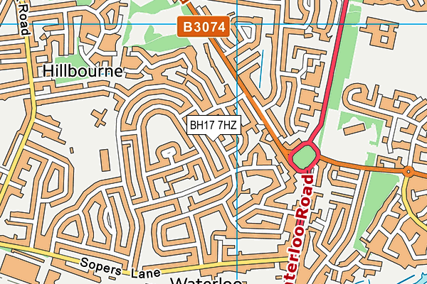 BH17 7HZ map - OS VectorMap District (Ordnance Survey)