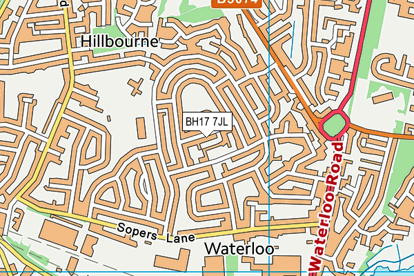 BH17 7JL map - OS VectorMap District (Ordnance Survey)