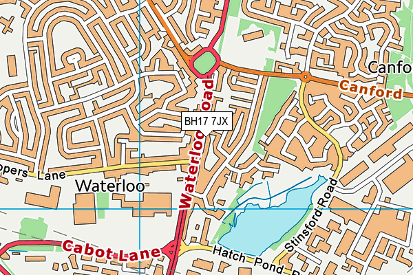 BH17 7JX map - OS VectorMap District (Ordnance Survey)