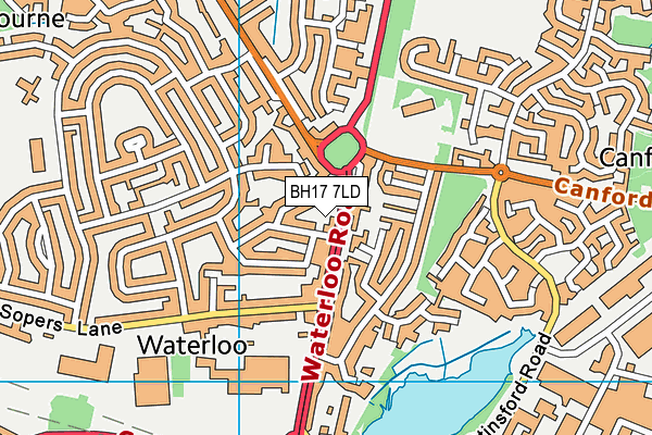 BH17 7LD map - OS VectorMap District (Ordnance Survey)