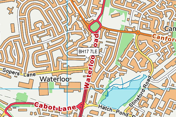 BH17 7LE map - OS VectorMap District (Ordnance Survey)