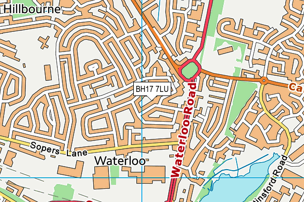 BH17 7LU map - OS VectorMap District (Ordnance Survey)