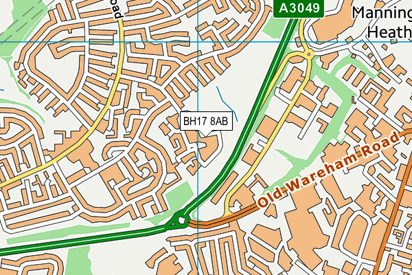 BH17 8AB map - OS VectorMap District (Ordnance Survey)