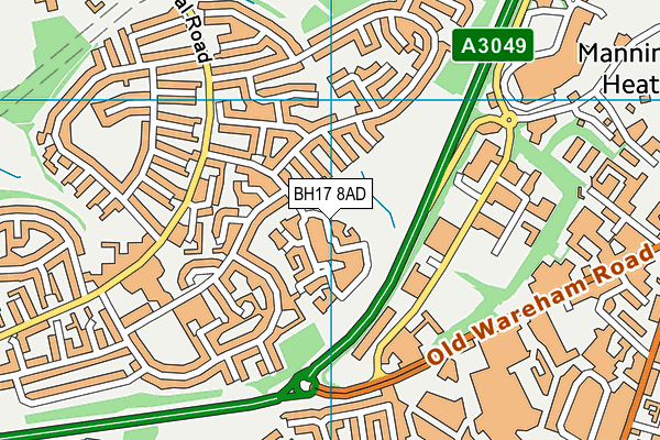 BH17 8AD map - OS VectorMap District (Ordnance Survey)