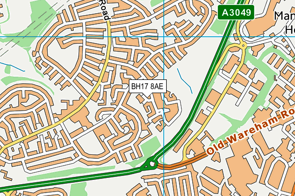 BH17 8AE map - OS VectorMap District (Ordnance Survey)