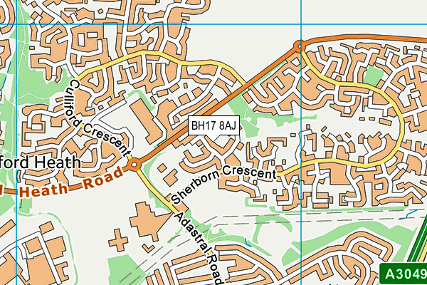 BH17 8AJ map - OS VectorMap District (Ordnance Survey)