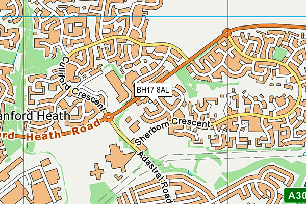 BH17 8AL map - OS VectorMap District (Ordnance Survey)