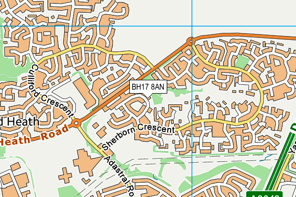 BH17 8AN map - OS VectorMap District (Ordnance Survey)