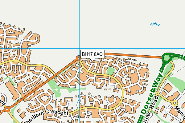 BH17 8AQ map - OS VectorMap District (Ordnance Survey)