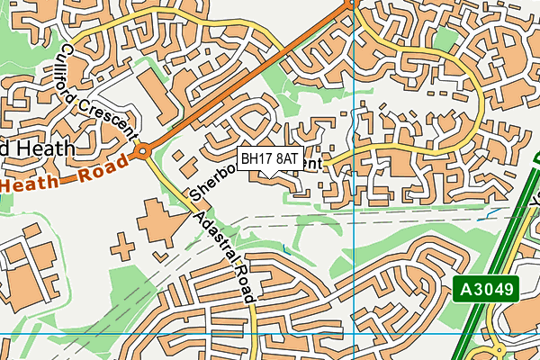 BH17 8AT map - OS VectorMap District (Ordnance Survey)