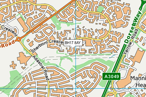 BH17 8AY map - OS VectorMap District (Ordnance Survey)