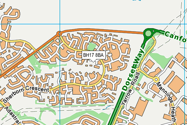 BH17 8BA map - OS VectorMap District (Ordnance Survey)