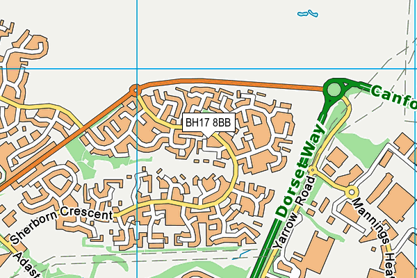 BH17 8BB map - OS VectorMap District (Ordnance Survey)