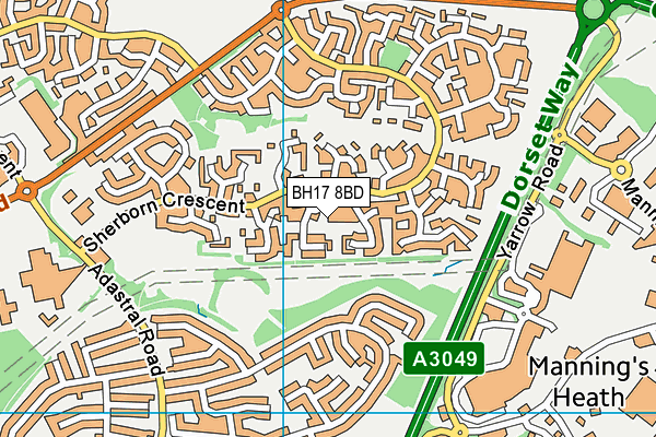 BH17 8BD map - OS VectorMap District (Ordnance Survey)