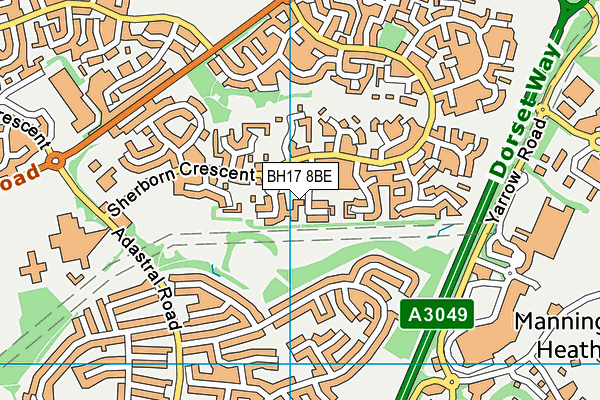 BH17 8BE map - OS VectorMap District (Ordnance Survey)