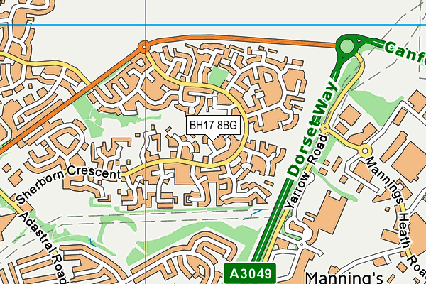 BH17 8BG map - OS VectorMap District (Ordnance Survey)