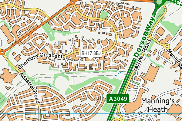 BH17 8BJ map - OS VectorMap District (Ordnance Survey)