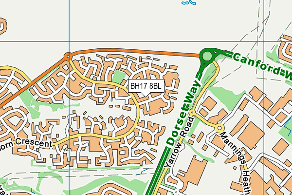 BH17 8BL map - OS VectorMap District (Ordnance Survey)