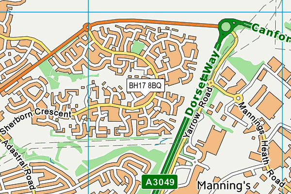 BH17 8BQ map - OS VectorMap District (Ordnance Survey)