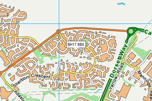 BH17 8BX map - OS VectorMap District (Ordnance Survey)