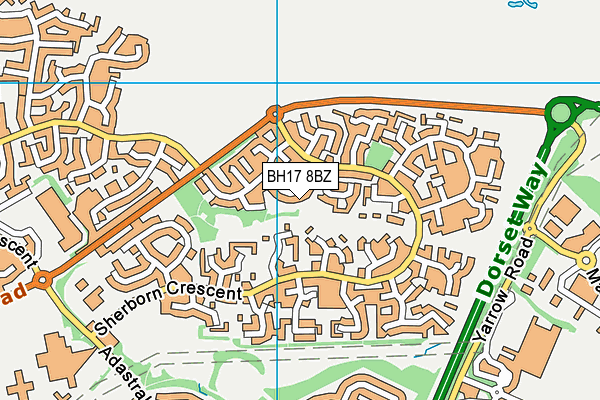 BH17 8BZ map - OS VectorMap District (Ordnance Survey)