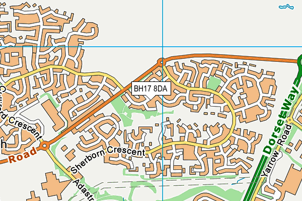 BH17 8DA map - OS VectorMap District (Ordnance Survey)