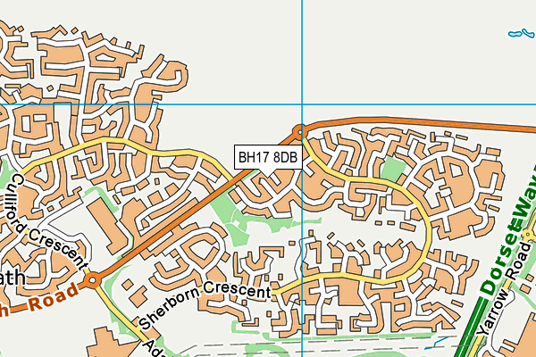 BH17 8DB map - OS VectorMap District (Ordnance Survey)