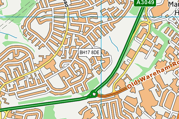 BH17 8DE map - OS VectorMap District (Ordnance Survey)