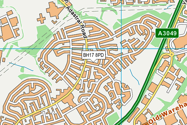 BH17 8PD map - OS VectorMap District (Ordnance Survey)