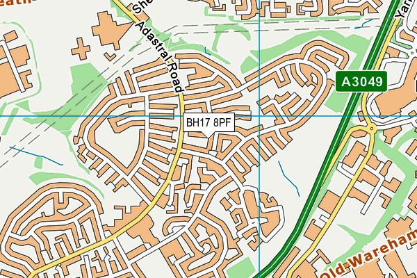 BH17 8PF map - OS VectorMap District (Ordnance Survey)