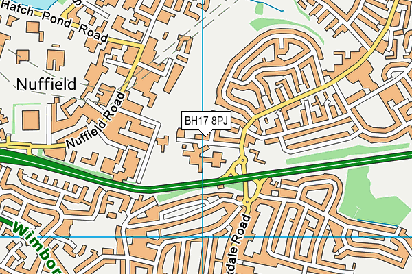 Longspee Academy map (BH17 8PJ) - OS VectorMap District (Ordnance Survey)
