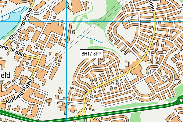 BH17 8PP map - OS VectorMap District (Ordnance Survey)