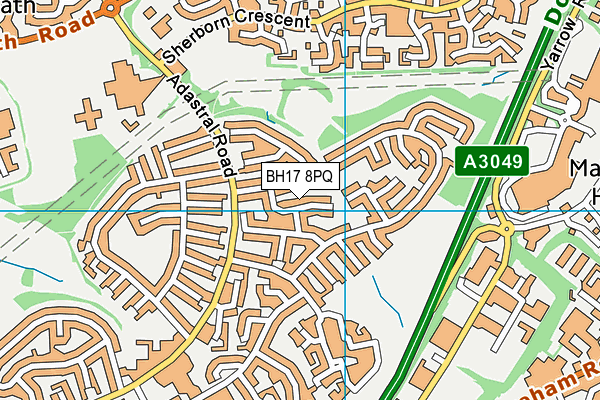 BH17 8PQ map - OS VectorMap District (Ordnance Survey)