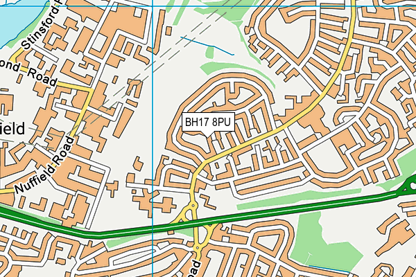 BH17 8PU map - OS VectorMap District (Ordnance Survey)