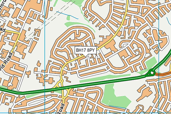 Ashdown Leisure Centre map (BH17 8PY) - OS VectorMap District (Ordnance Survey)