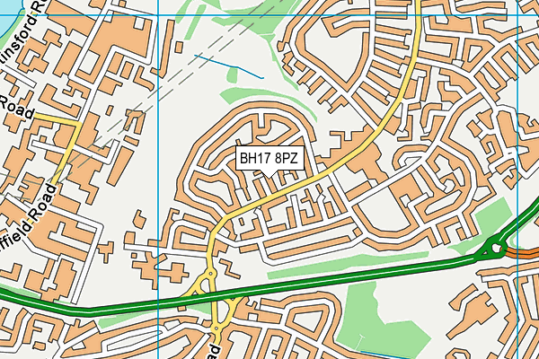 BH17 8PZ map - OS VectorMap District (Ordnance Survey)