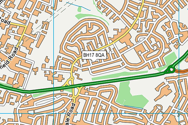 BH17 8QA map - OS VectorMap District (Ordnance Survey)