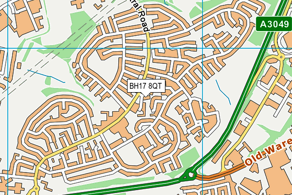 BH17 8QT map - OS VectorMap District (Ordnance Survey)