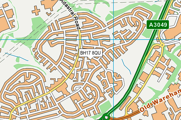 BH17 8QU map - OS VectorMap District (Ordnance Survey)
