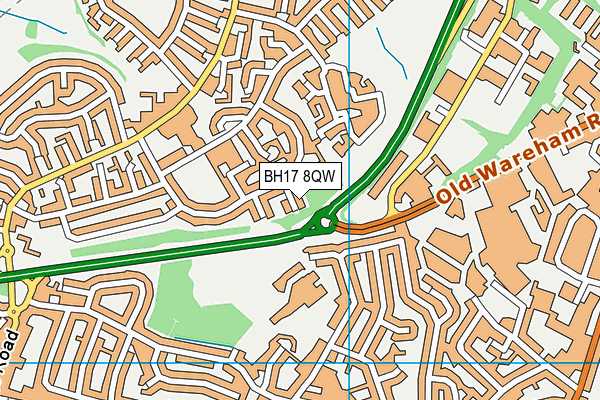 BH17 8QW map - OS VectorMap District (Ordnance Survey)