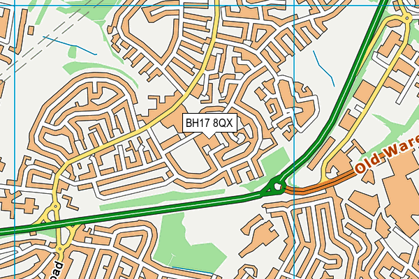 BH17 8QX map - OS VectorMap District (Ordnance Survey)